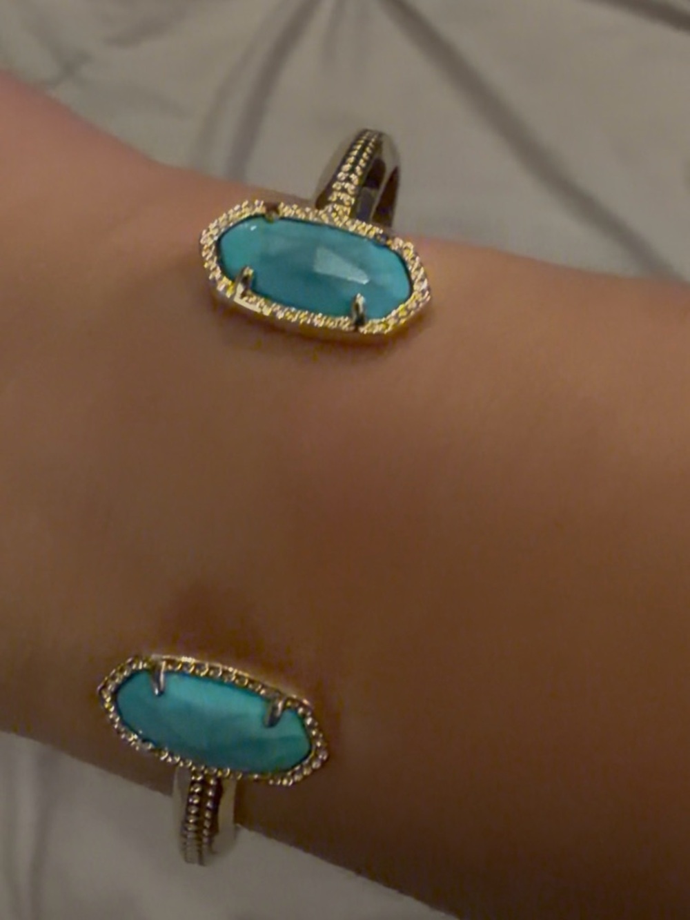Kendra Scott Turquoise Gold Open Cuff Bracelet